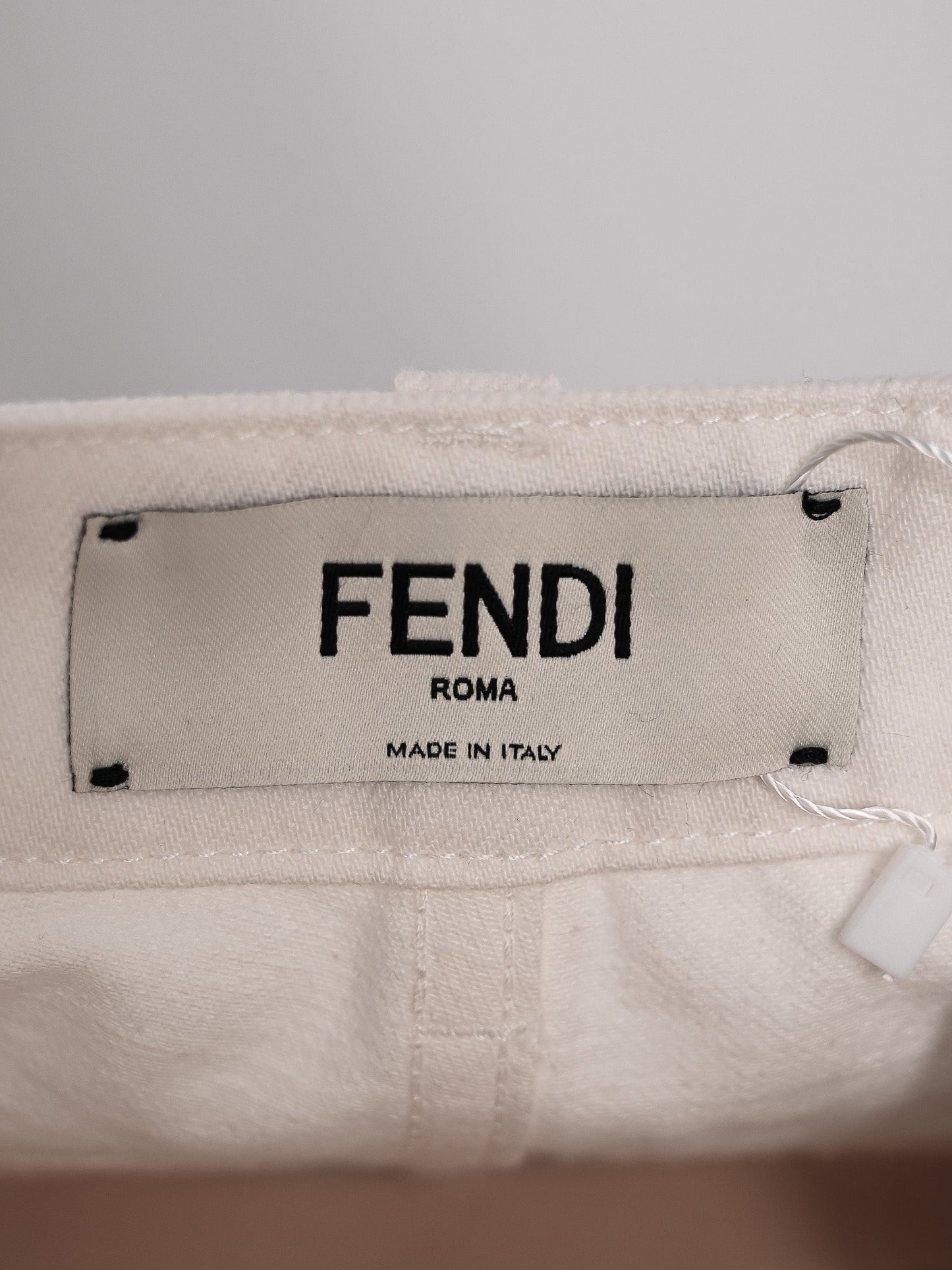 perfect fendi white cotton jeans size s for women