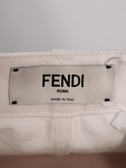 Perfect Fendi White Cotton Jeans Size S for Women