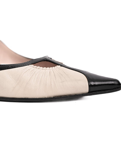 Average Condition Casadei Black Leather Slingback High-Heels