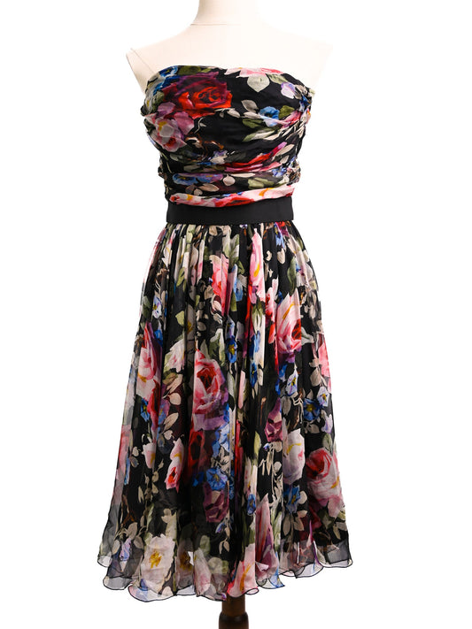Good Dolce Gabbana Floral Strapless Dress Polyester Size Unknown