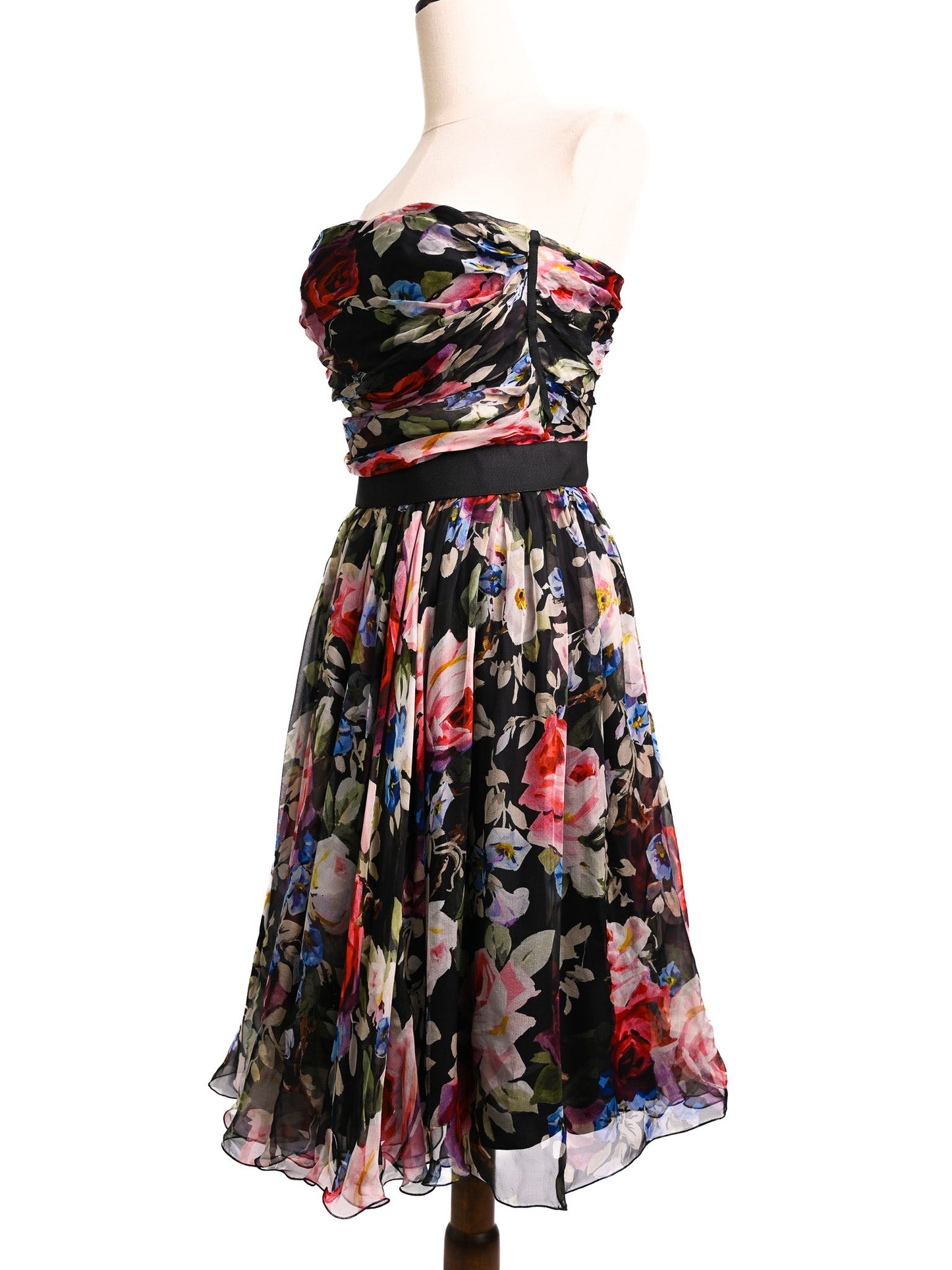 good dolce gabbana floral strapless dress polyester size unknown