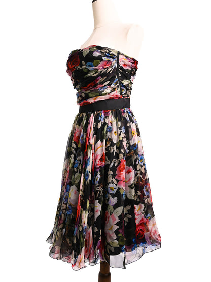 Good Dolce Gabbana Floral Strapless Dress Polyester Size Unknown