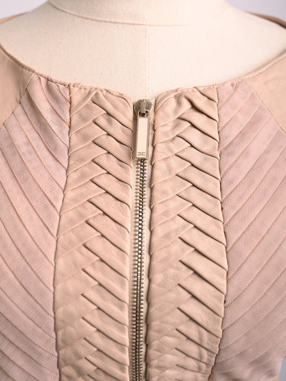 Excellent Elisabetta Franchi Pink Leather Jacket Size XS