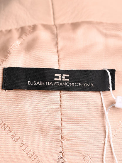 Excellent Elisabetta Franchi Pink Leather Jacket Size XS