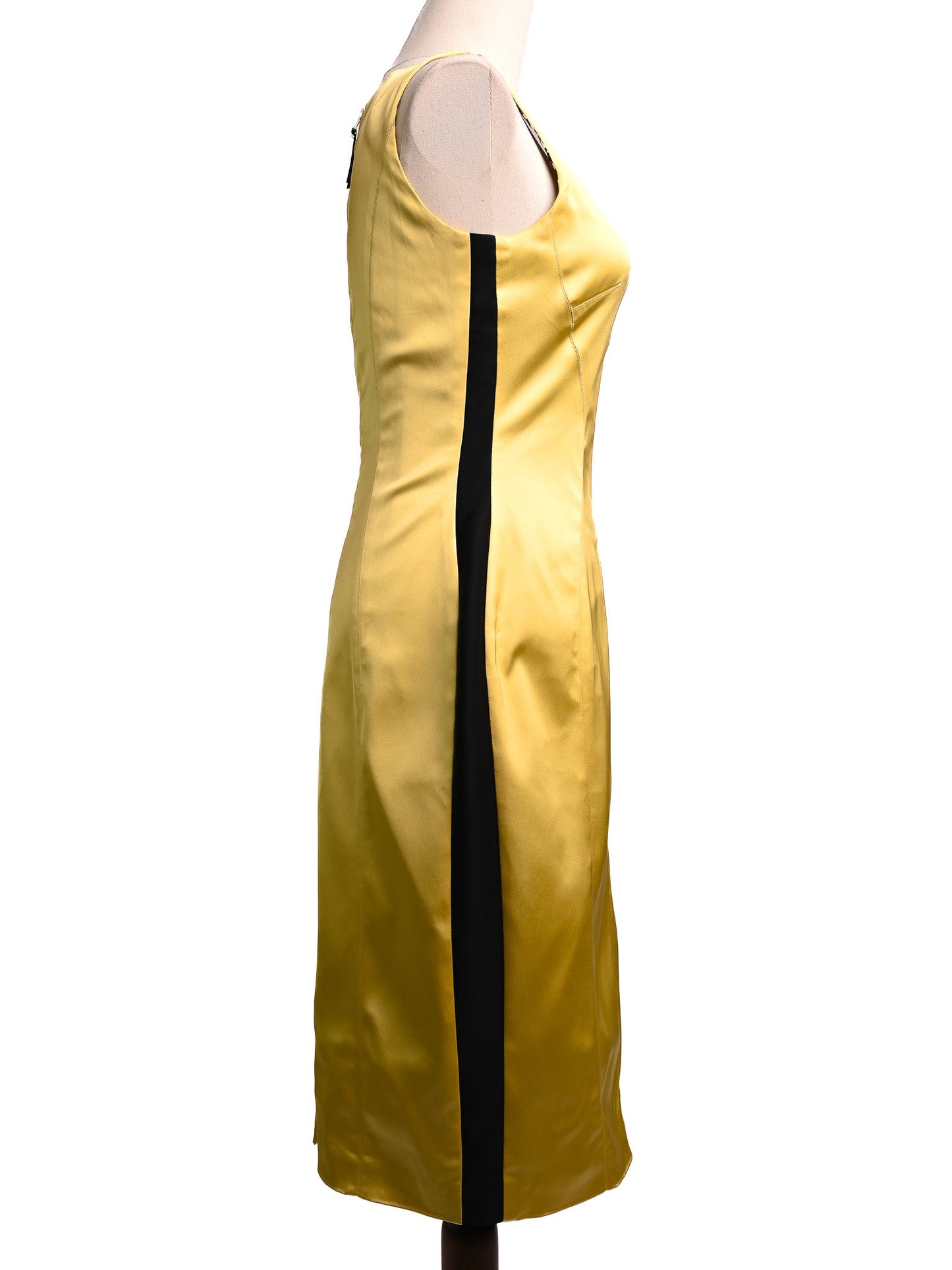 excellent dolce gabbana yellow sleeveless dress size s nylon