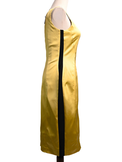Excellent Dolce Gabbana Yellow Sleeveless Dress Size S Nylon