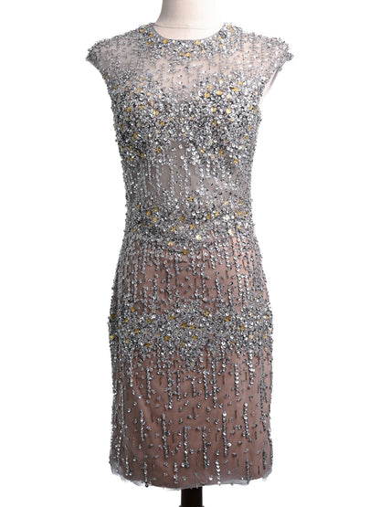 Excellent Terani Couture Combined Sleeveless Dress with Sequins