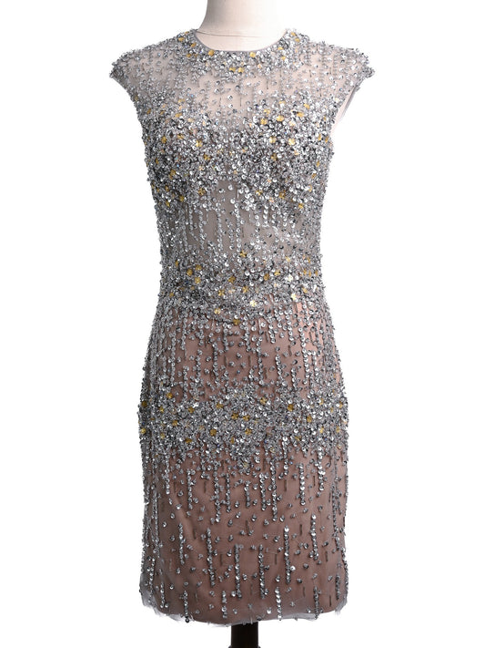 Excellent Terani Couture Combined Sleeveless Dress with Sequins