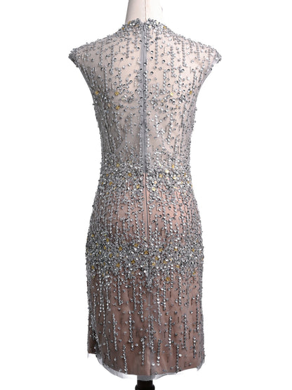 Excellent Terani Couture Combined Sleeveless Dress with Sequins