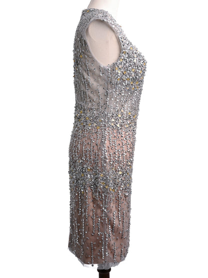 Excellent Terani Couture Combined Sleeveless Dress with Sequins