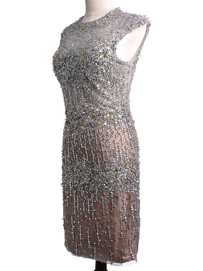Excellent Terani Couture Combined Sleeveless Dress with Sequins