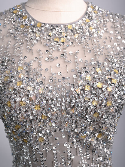 Excellent Terani Couture Combined Sleeveless Dress with Sequins