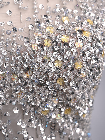 Excellent Terani Couture Combined Sleeveless Dress with Sequins