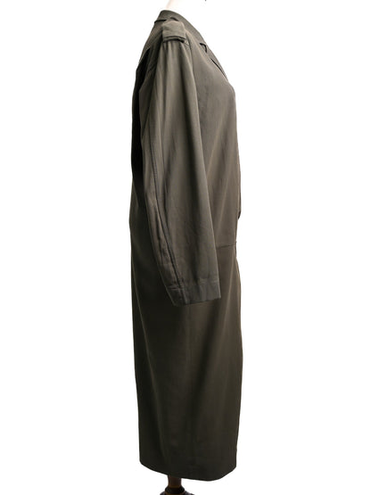 Excellent Max Mara Green Wrap Jacket Coat Size M Cotton Natural