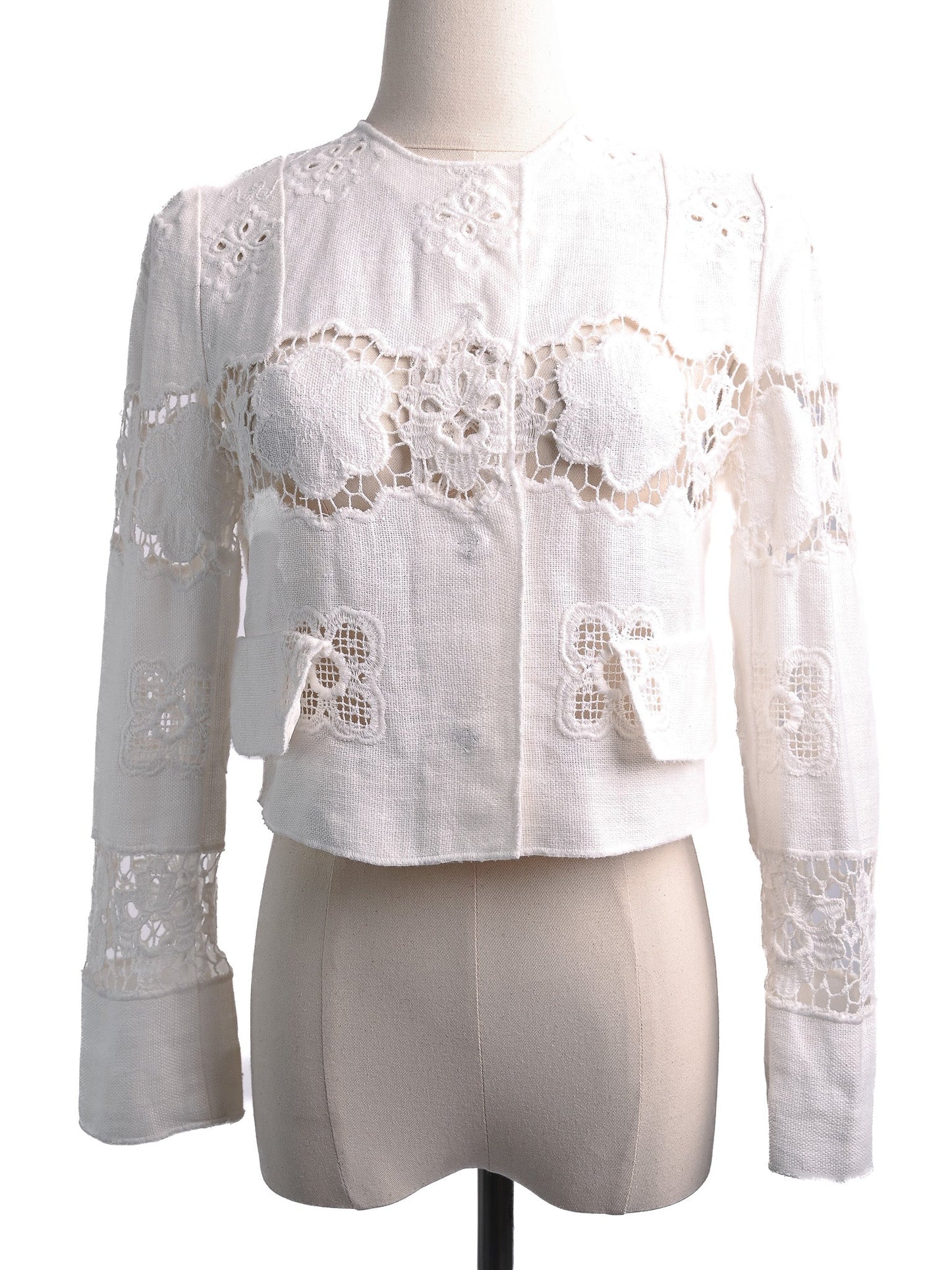 good dolce gabbana white cotton lace jacket size xs
