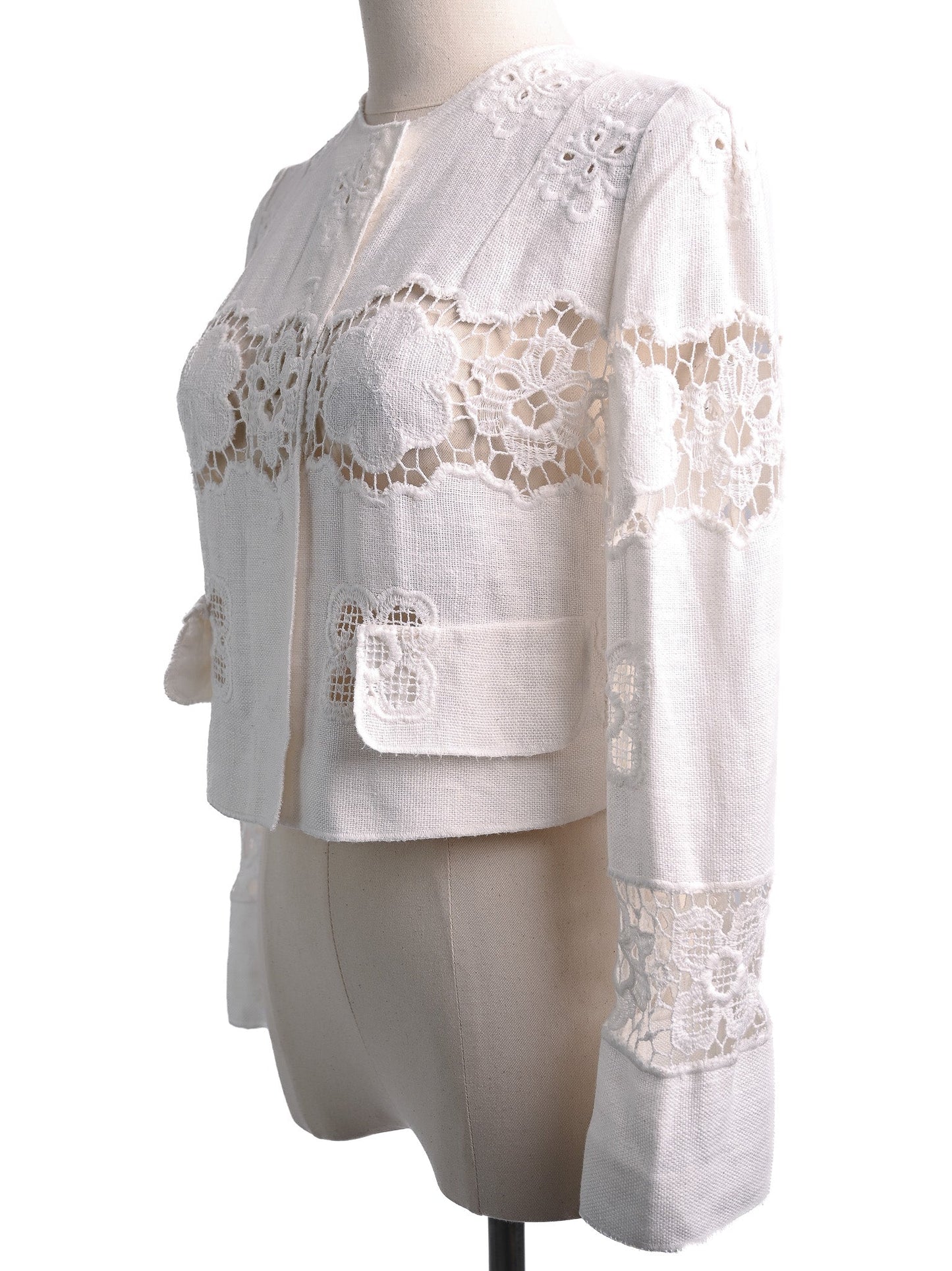 good dolce gabbana white cotton lace jacket size xs