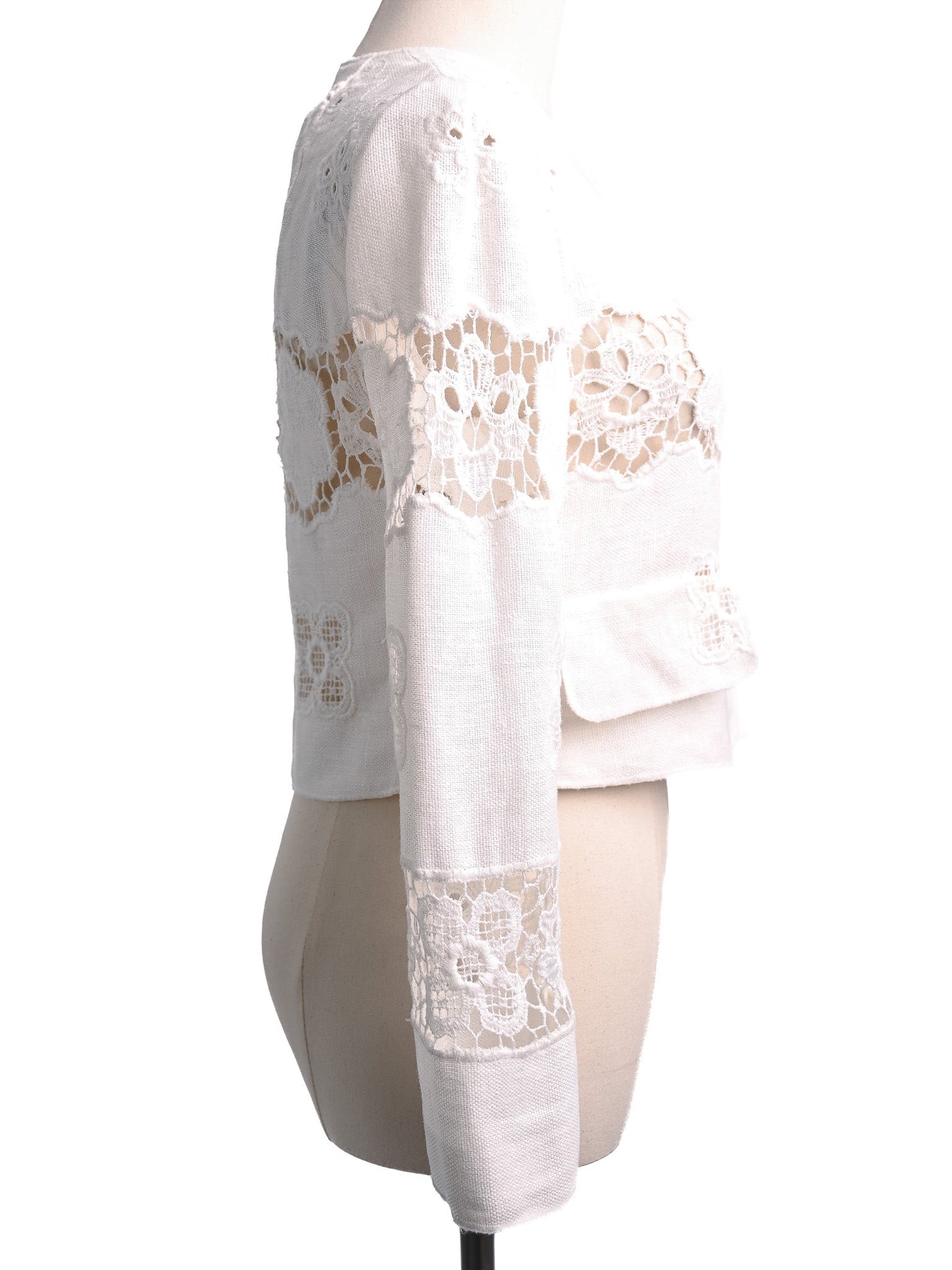 good dolce gabbana white cotton lace jacket size xs