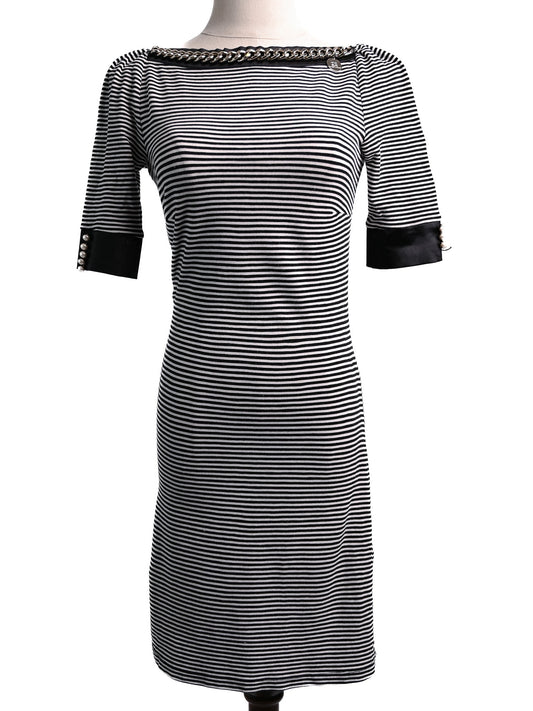 Average Elisabetta Franchi Striped Dress Size S Combined Viscose