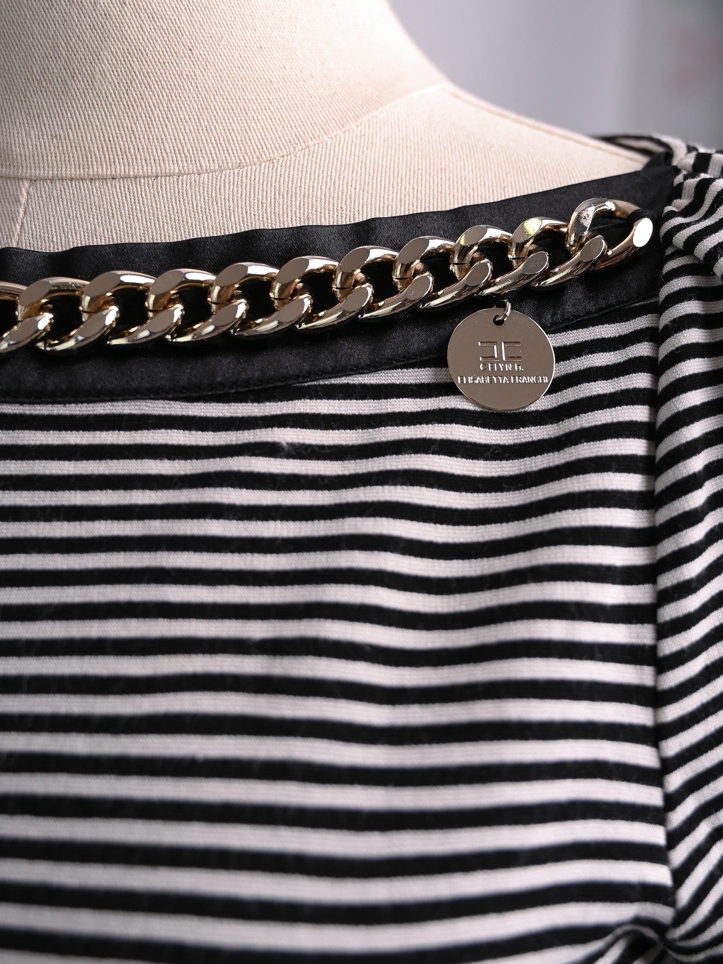 average elisabetta franchi striped dress size s combined viscose