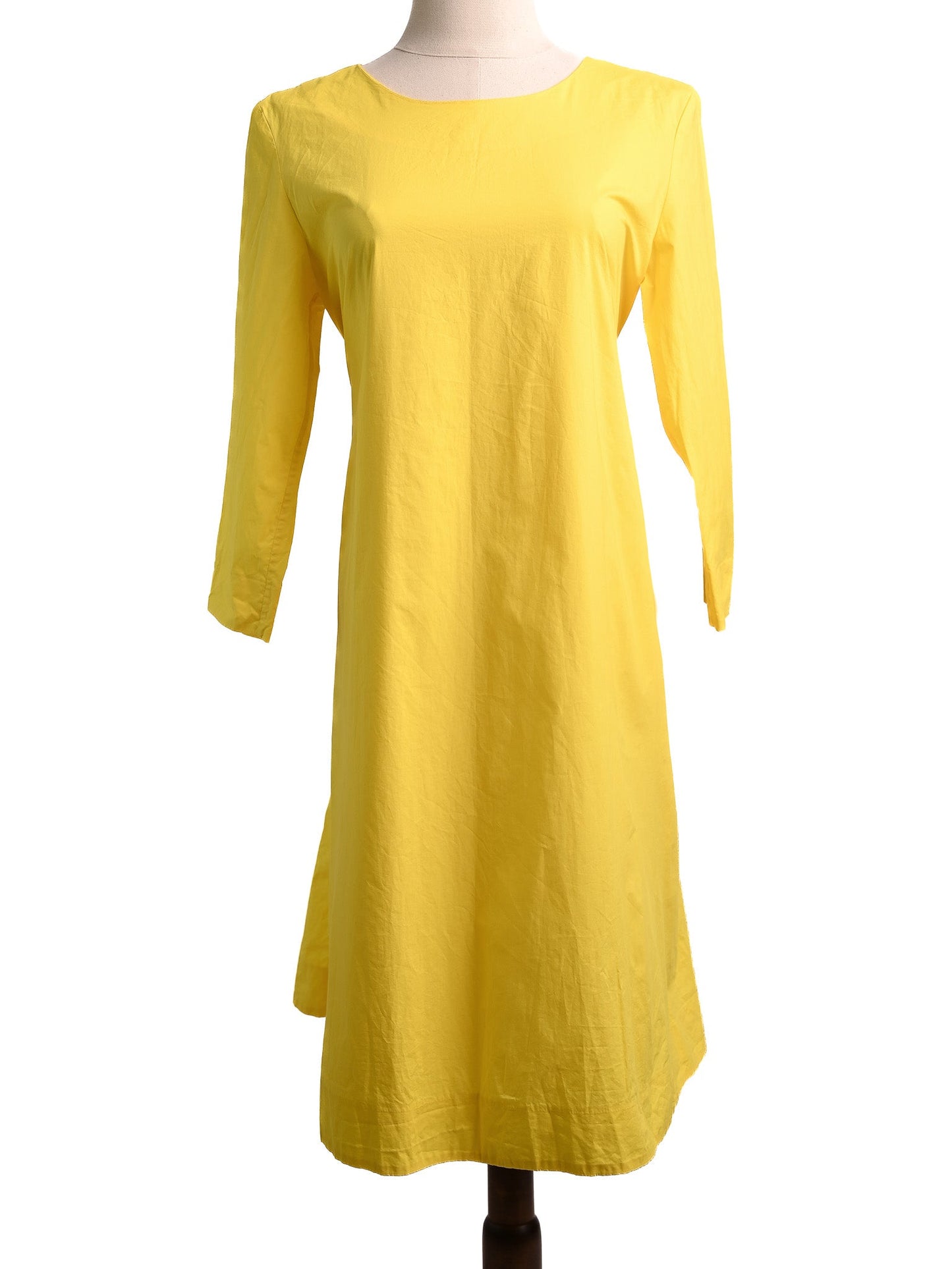 excellent cos yellow cotton dress size s with waist tie