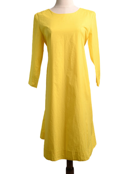 Excellent Cos Yellow Cotton Dress Size S with Waist Tie