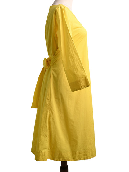 Excellent Cos Yellow Cotton Dress Size S with Waist Tie
