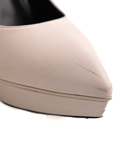 Average Saint Laurent White Leather High-Heeled Pumps Size 39.5
