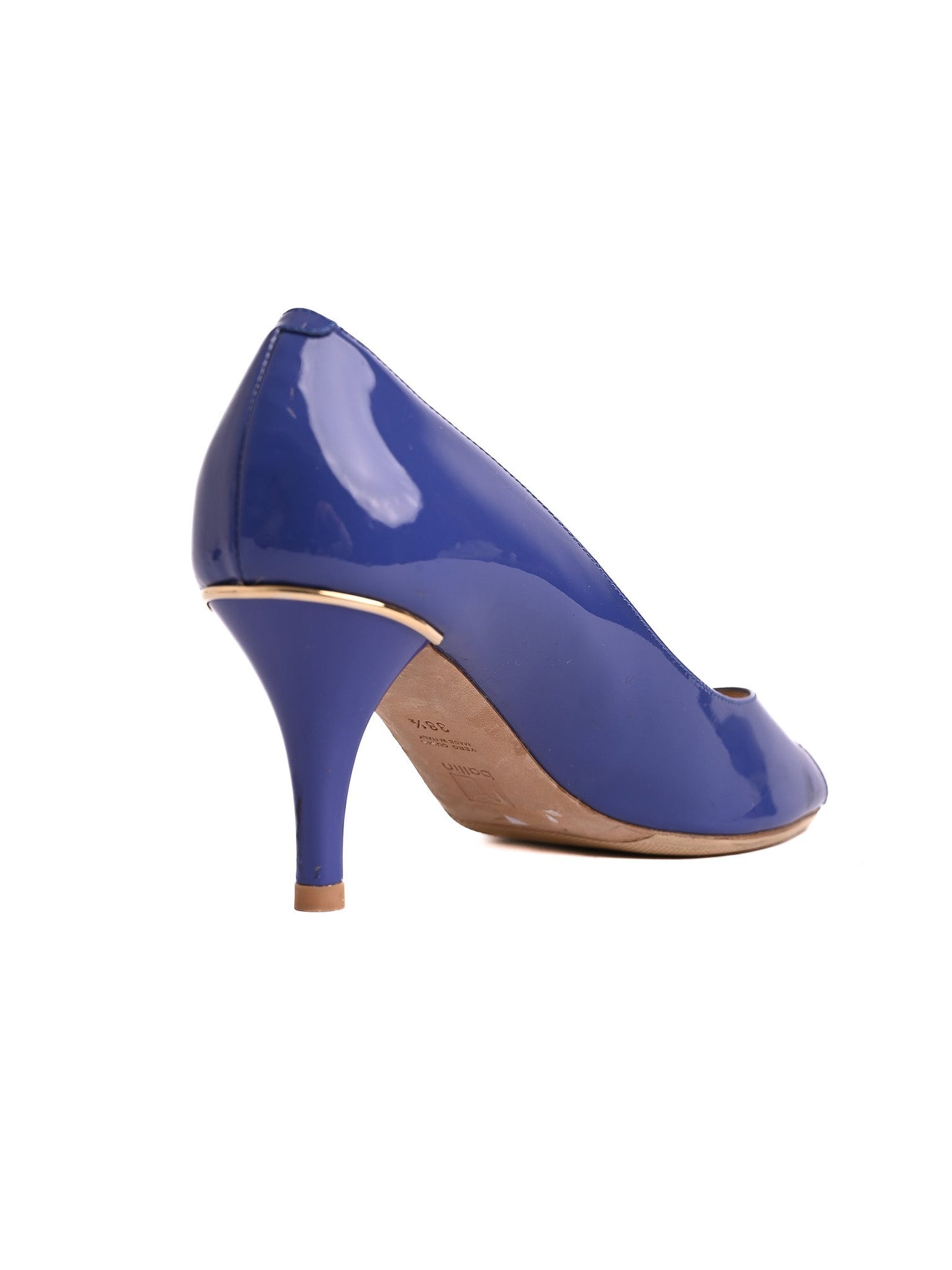 average ballin blue leather peep-toe high heels size 38.5