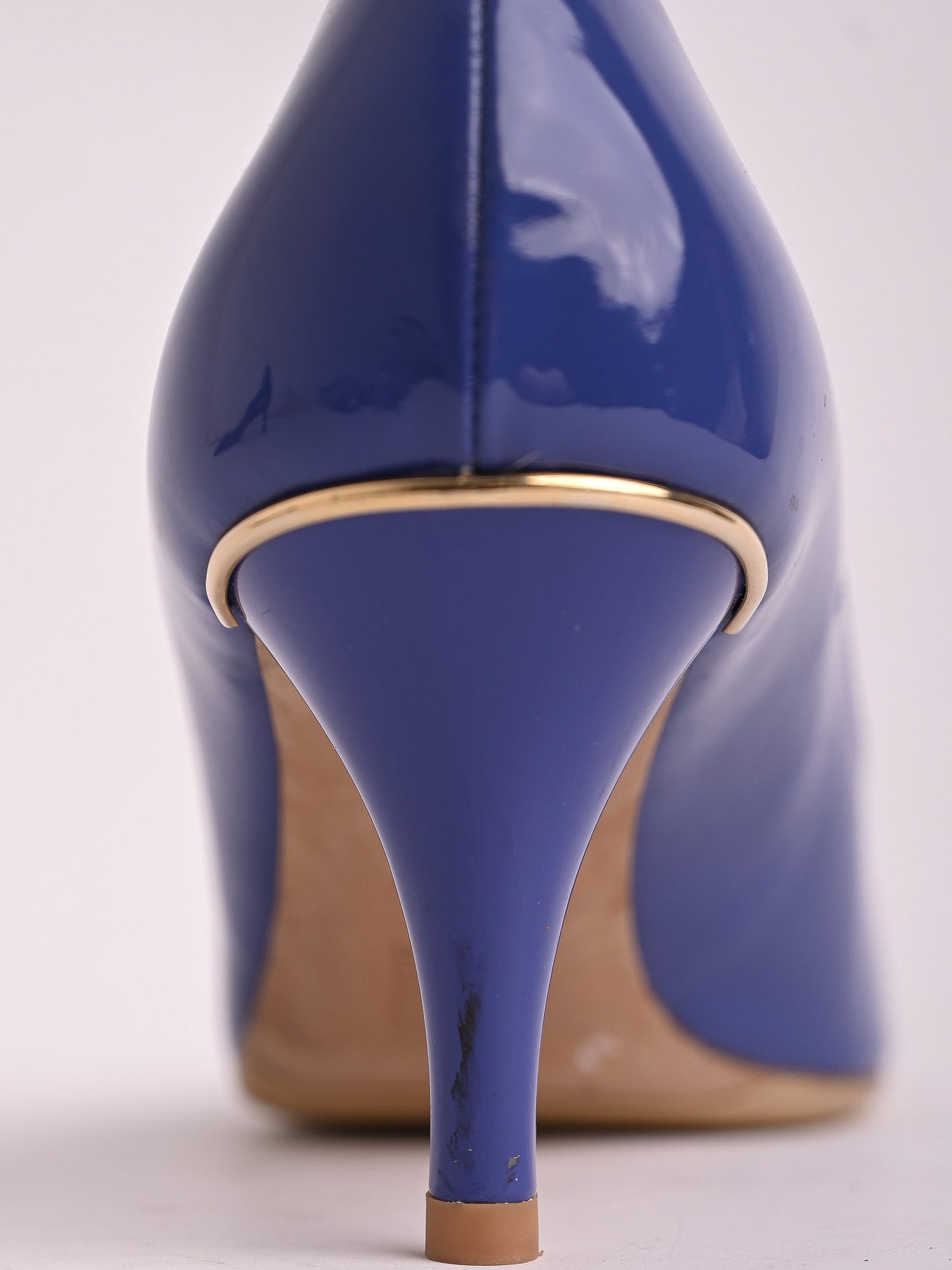 average ballin blue leather peep-toe high heels size 38.5
