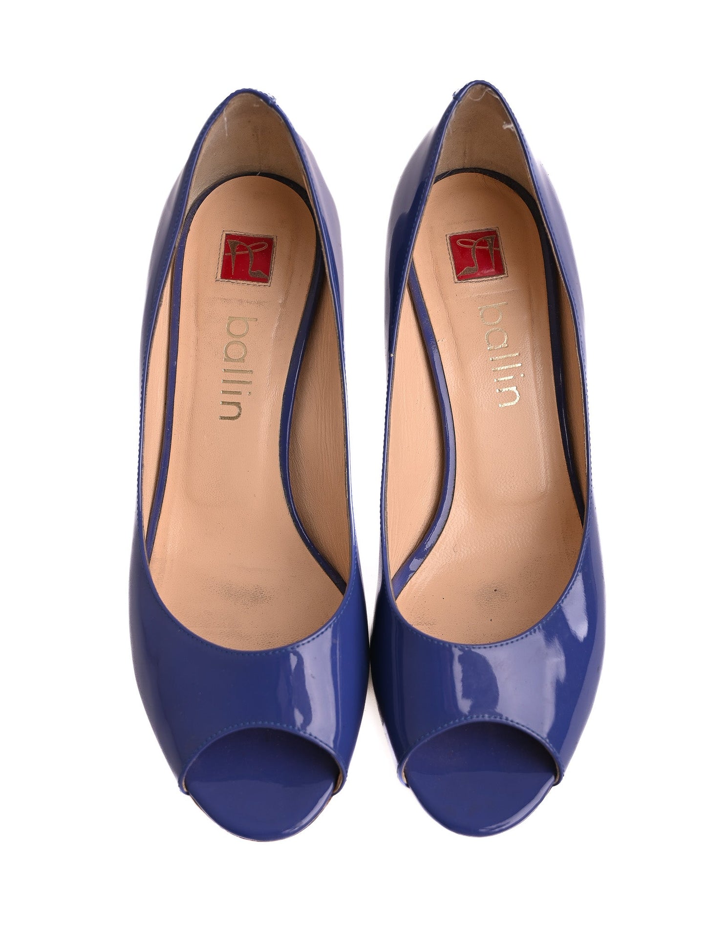 average ballin blue leather peep-toe high heels size 38.5