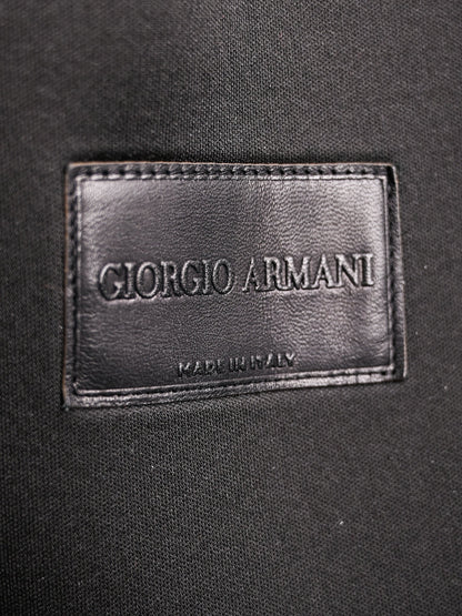 Excellent Giorgio Armani Black Velvet Double-Breasted Coat Size L