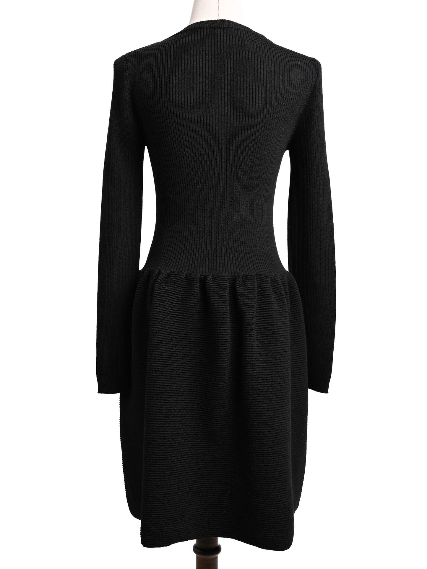 excellent moschino black wool long sleeve dress size s