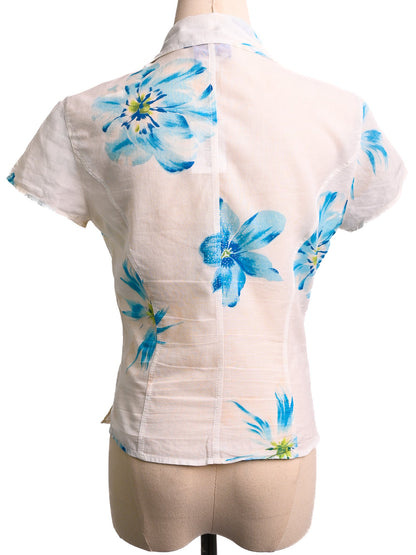 Excellent Kenzo Women’s Shirt XS Floral Cotton Button-Up