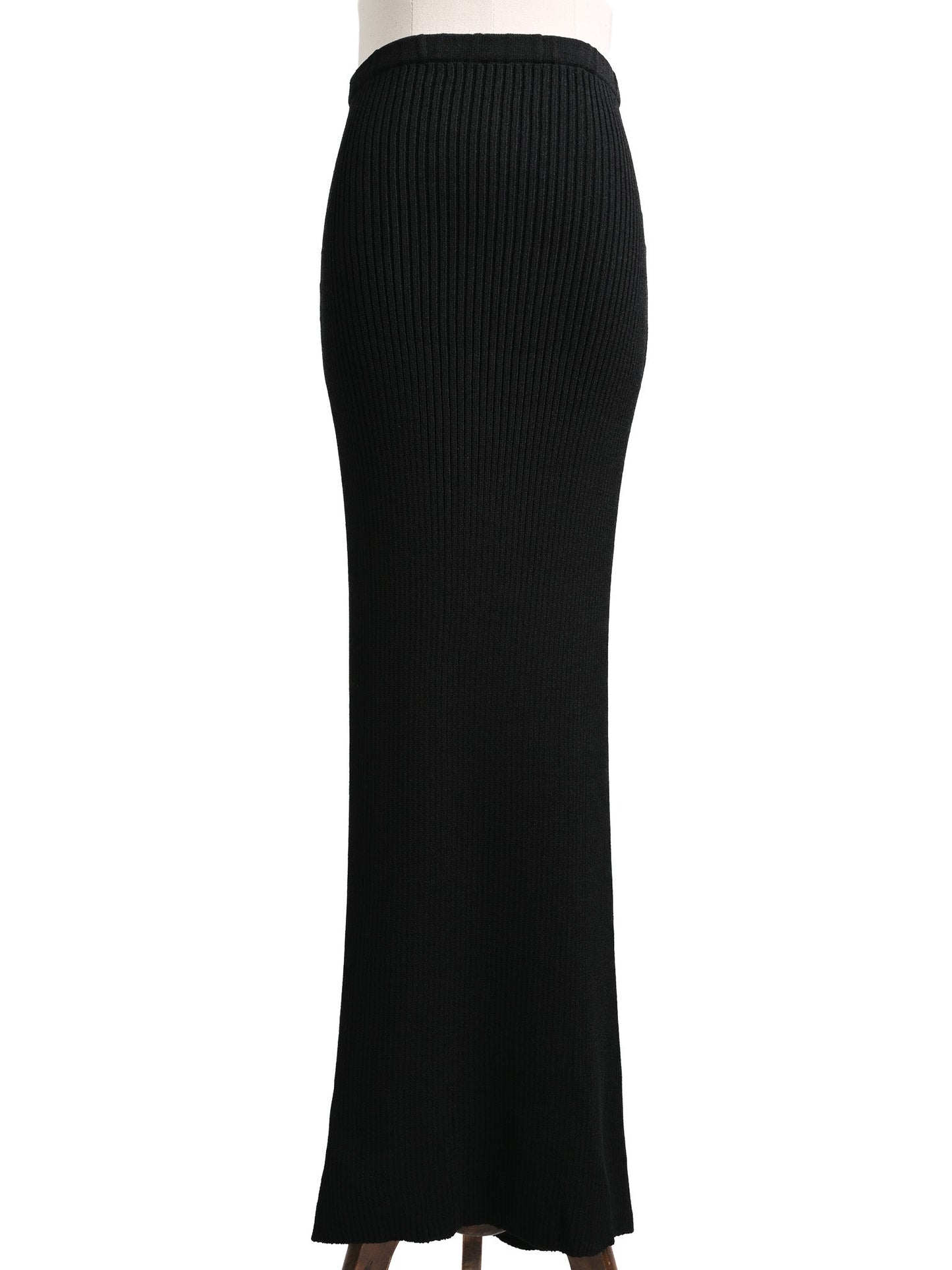 excellent gf ferre black ribbed maxi skirt women size n/a