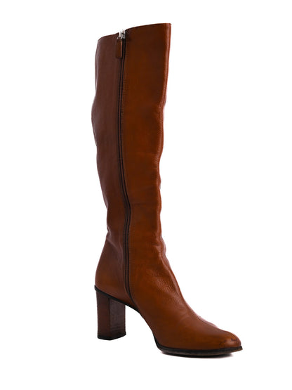 Average Gucci Knee-High Leather Boots Orange Size 37