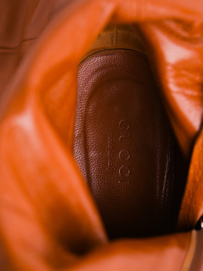 Average Gucci Knee-High Leather Boots Orange Size 37