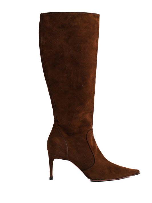 Average Dolce Gabbana Orange Leather Knee-High Boots Size 37