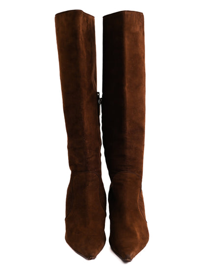 Average Dolce Gabbana Orange Leather Knee-High Boots Size 37