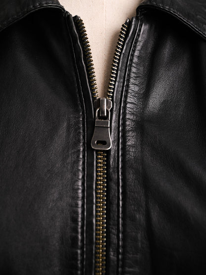 Excellent Henry Lloyd Black Leather Jacket Size XXS Women