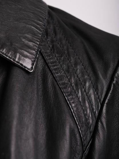 Excellent Henry Lloyd Black Leather Jacket Size XXS Women