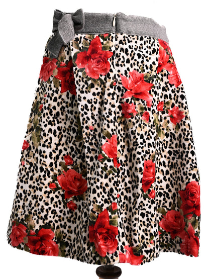 NEW Monnalisa Kids Skirt Floral Animal Print Size 12