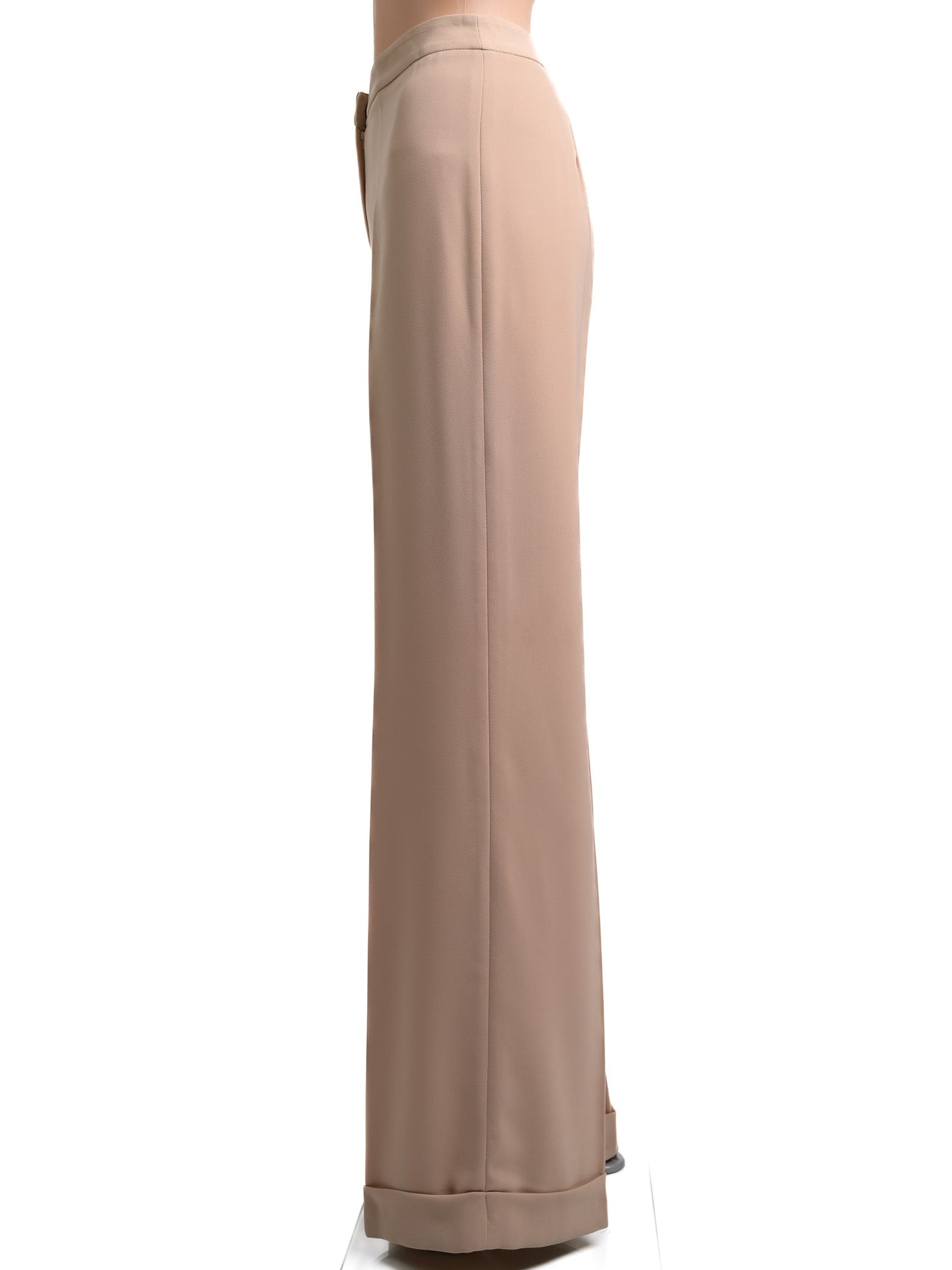 good gf ferre orange high-waisted wide-legged pants women