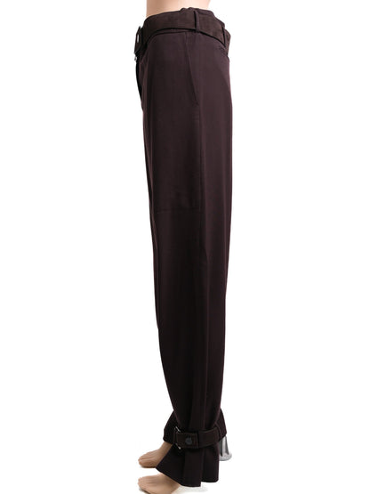 Excellent Givenchy Orange Wool Pants with Buckled Hems