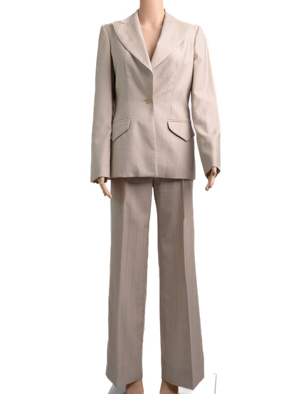 Excellent GF Ferre Gray Wool Women's Pantsuit Size S
