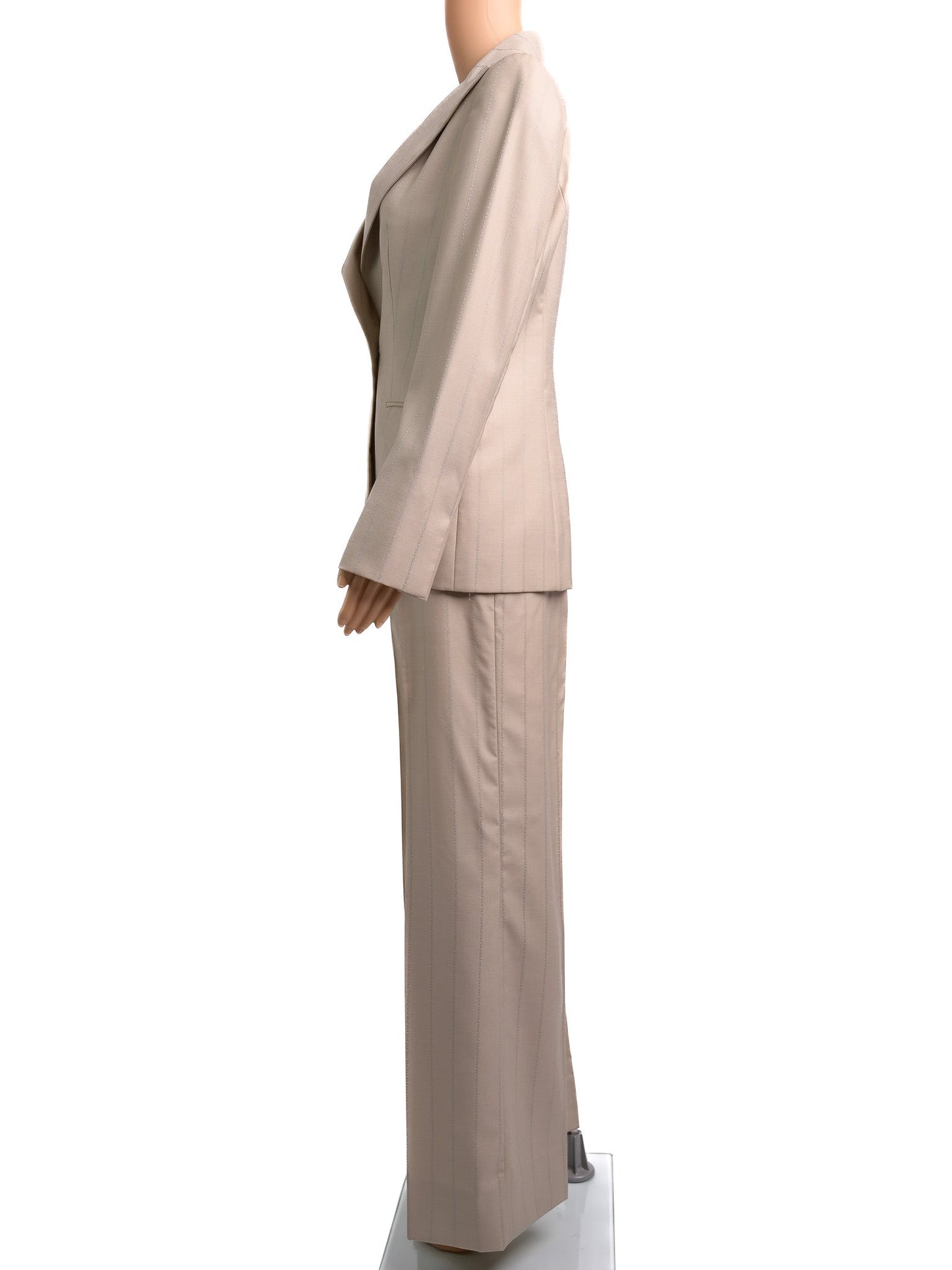 excellent gf ferre gray wool women's pantsuit size s