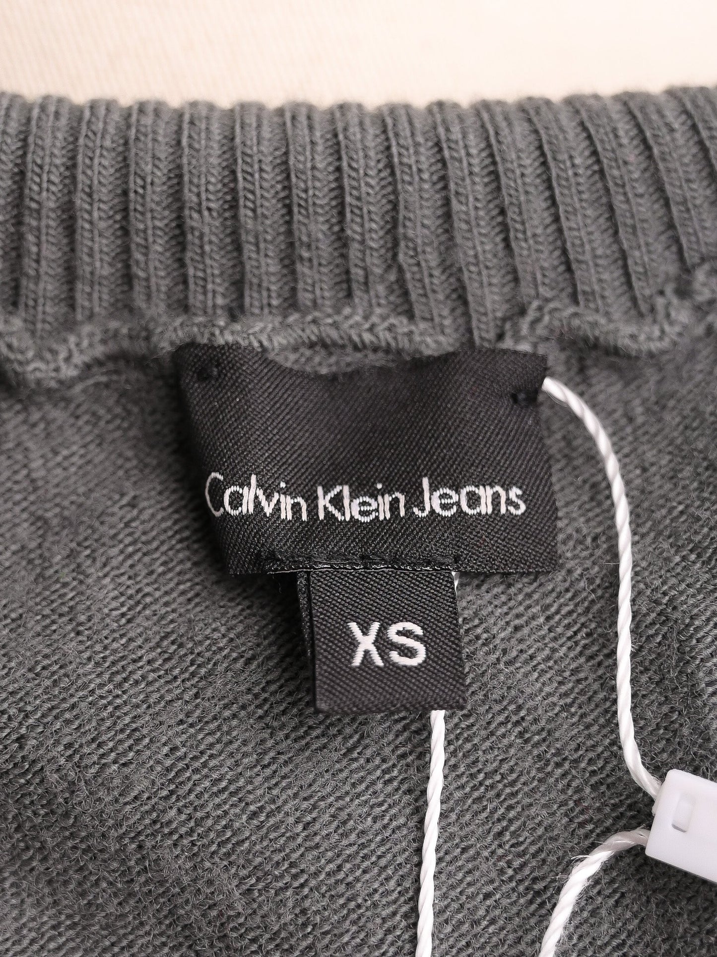 excellent calvin klein gray wool sleeveless turtleneck top xs