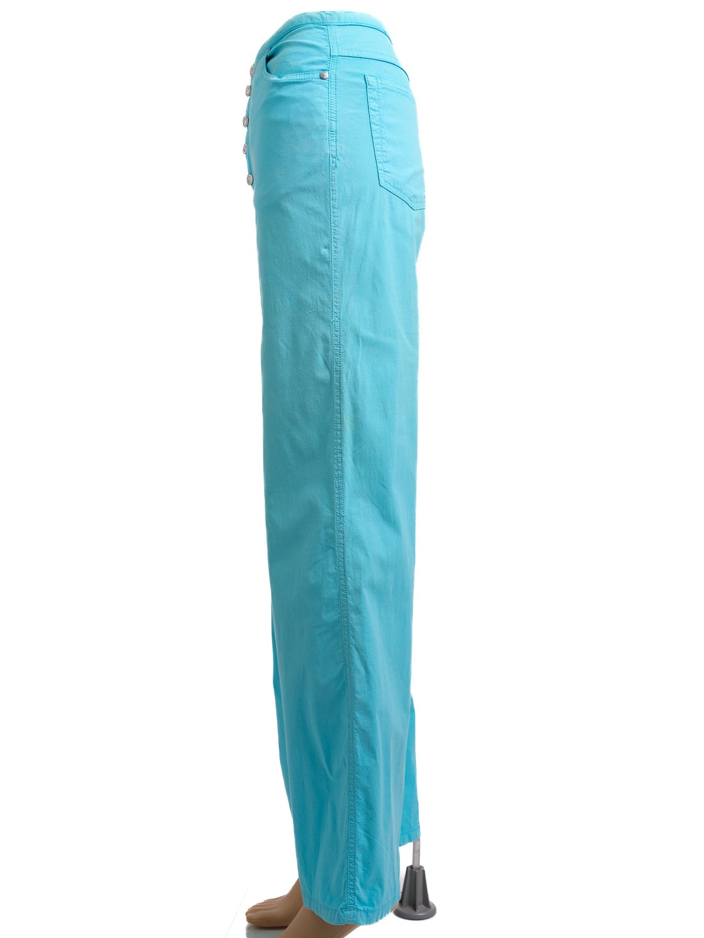 excellent kenzo blue wide-leg pants xxs cotton women