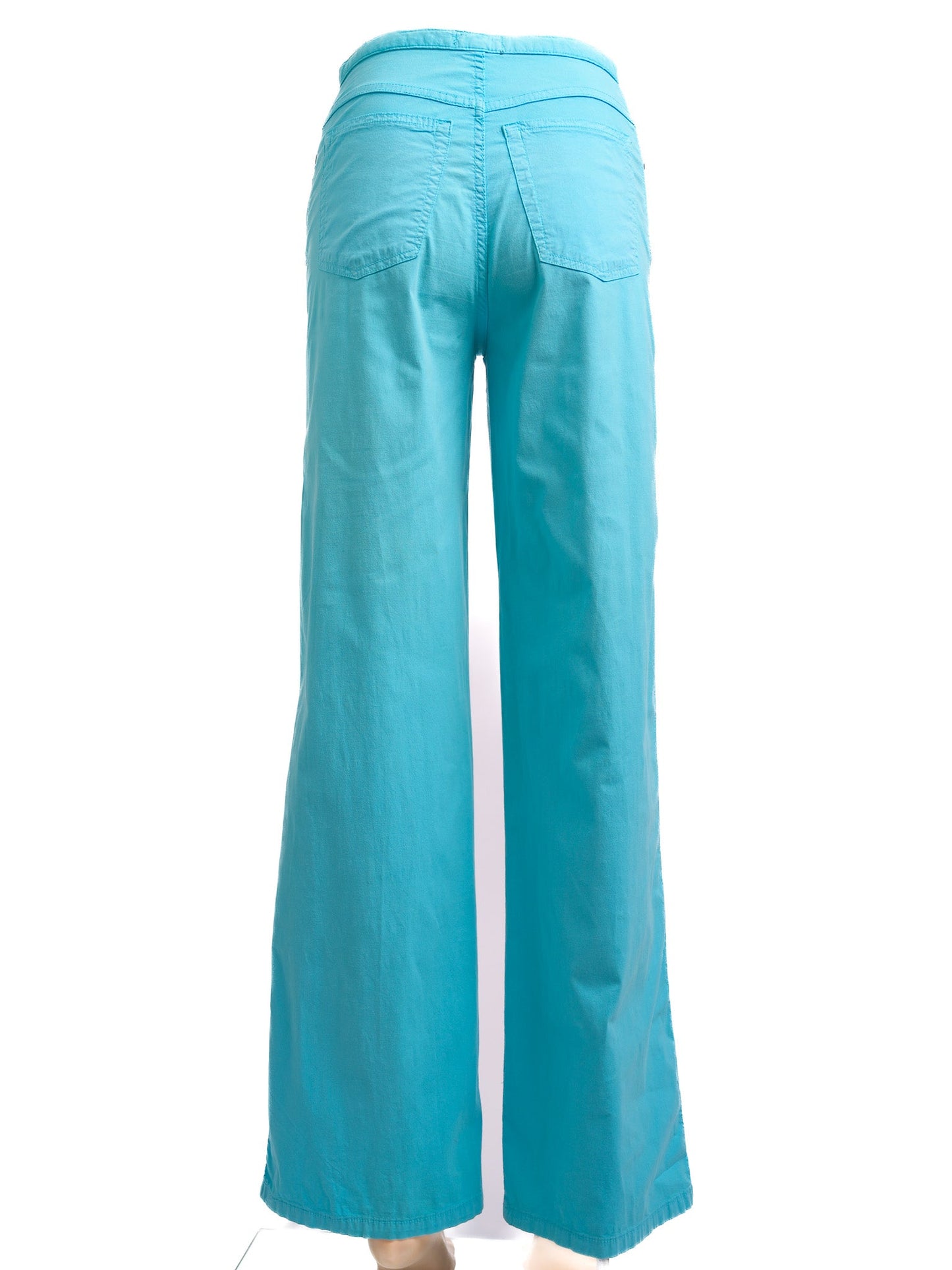 excellent kenzo blue wide-leg pants xxs cotton women