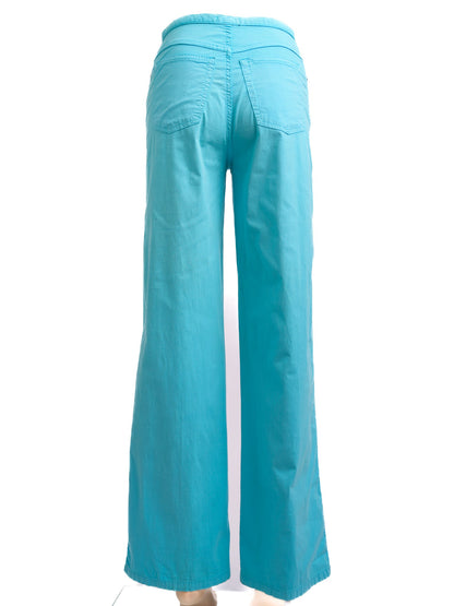 Excellent Kenzo Blue Wide-Leg Pants XXS Cotton Women