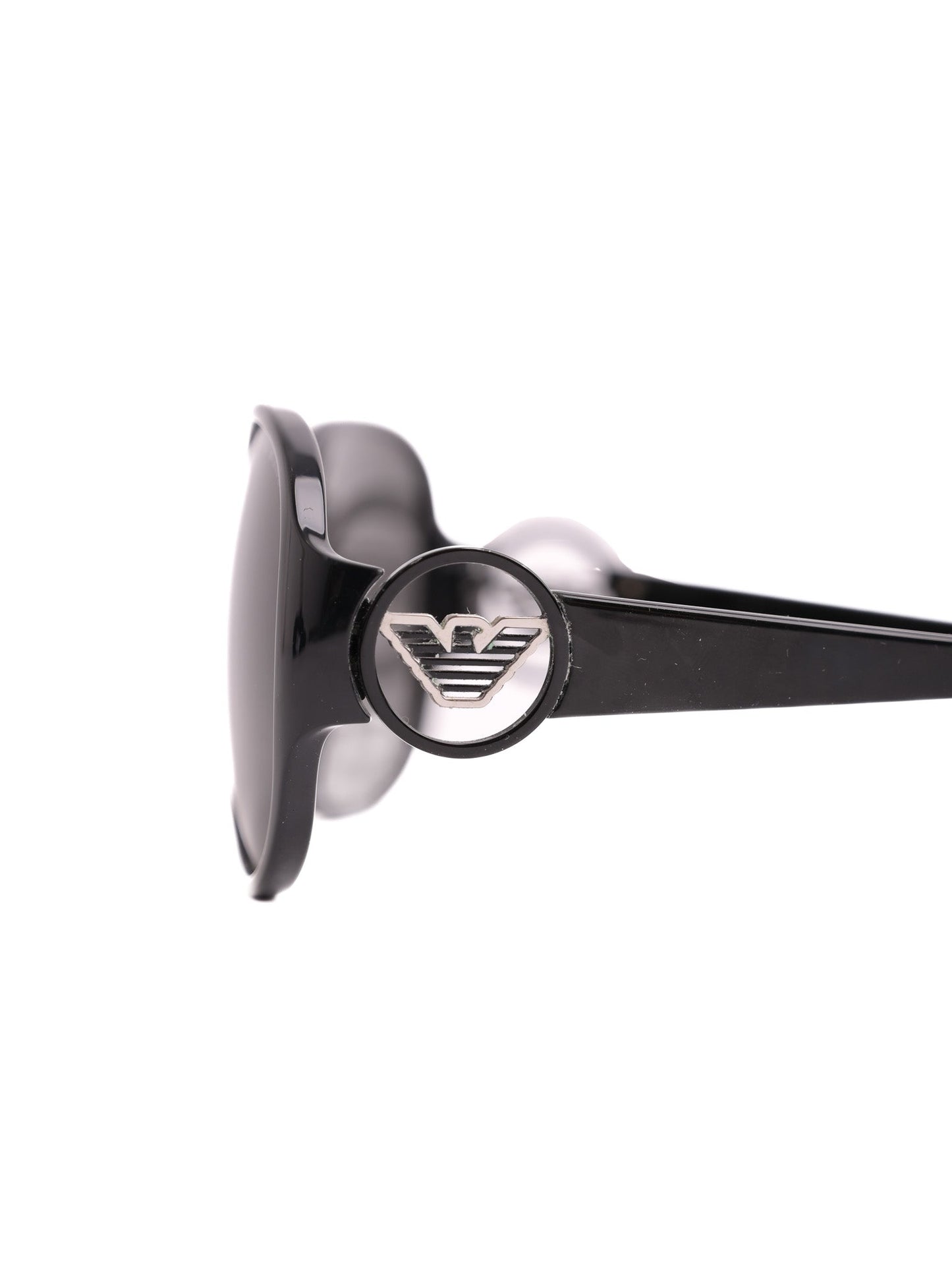 excellent emporio armani black sunglasses with case